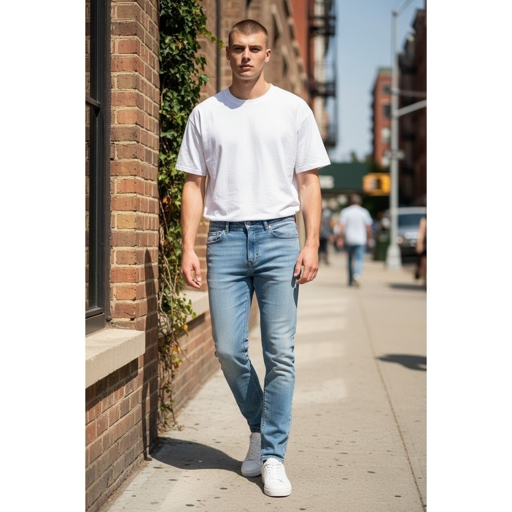 ZARA MAN Light Wash Slim Fit Jeans 29x29 NWOT Euro Summer Coastal Minimalist